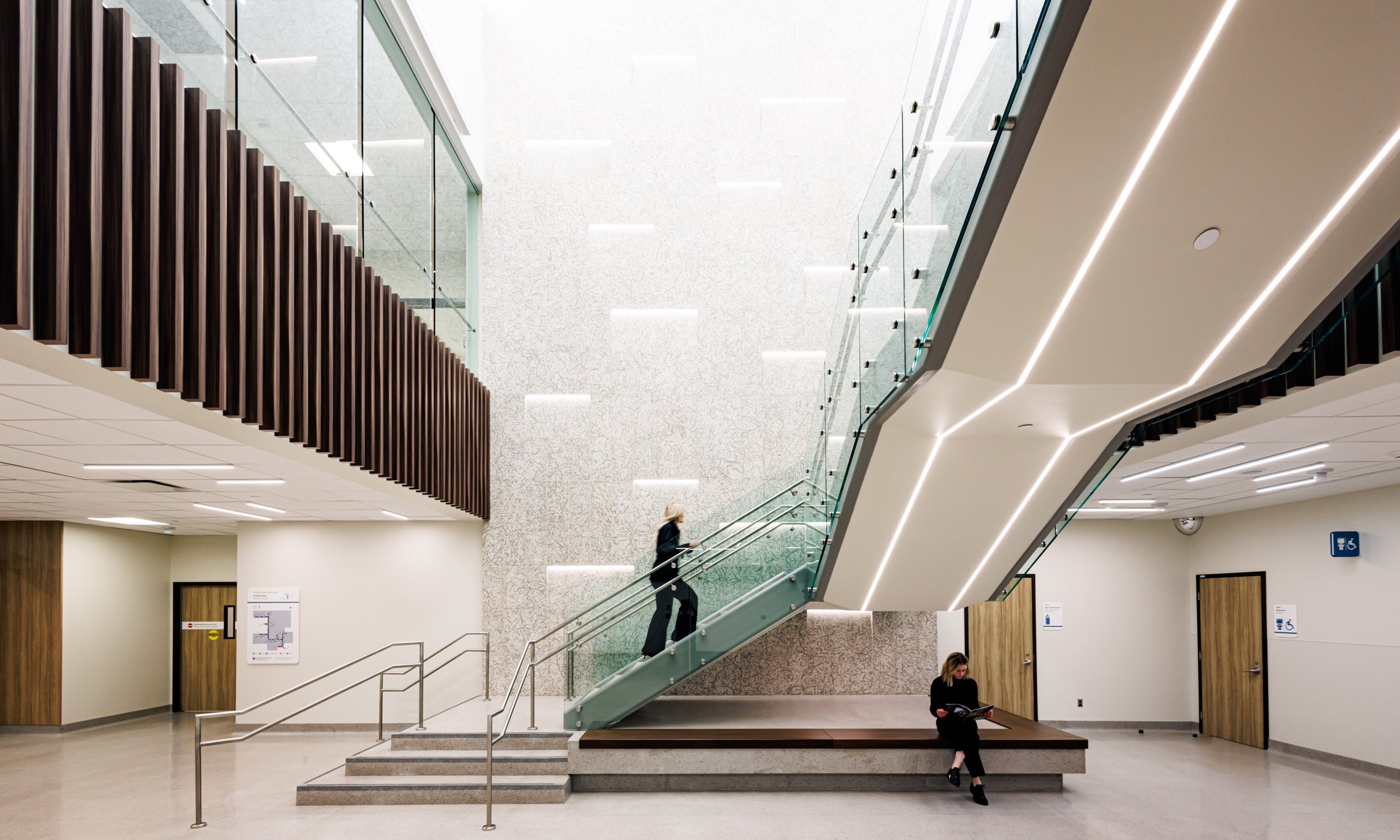 Natural and bright hospital atrium